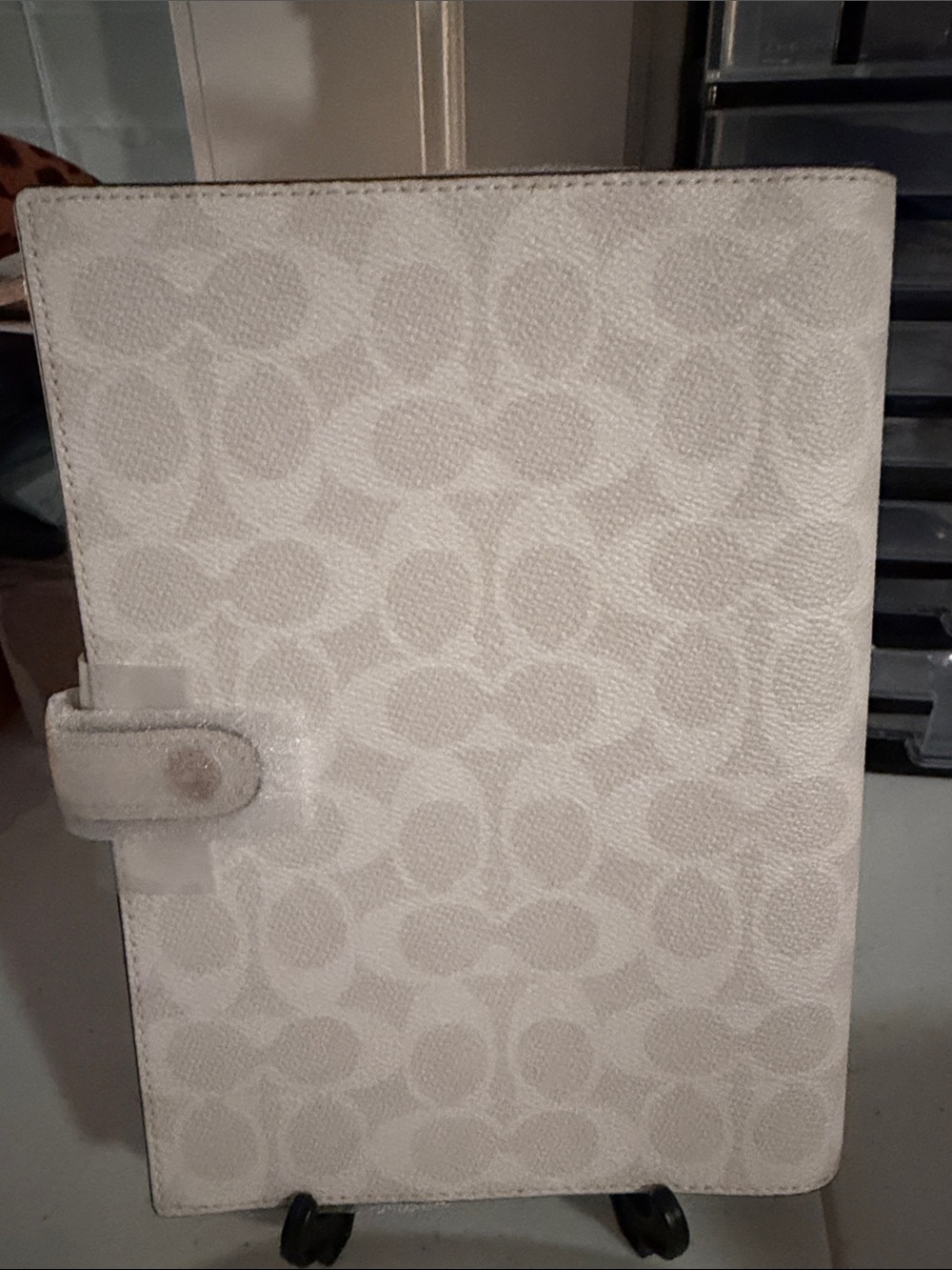 Coach NWT Chalk White Logo C’s Notebook Cover with Snap Closure - Picture 5 of 11